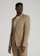 American Tall For Sale | Textured Garment Washed Stretch Cotton Blazer for Tall Men in Desert Khaki