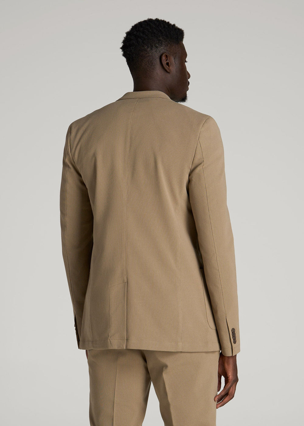 American Tall For Sale | Textured Garment Washed Stretch Cotton Blazer for Tall Men in Desert Khaki