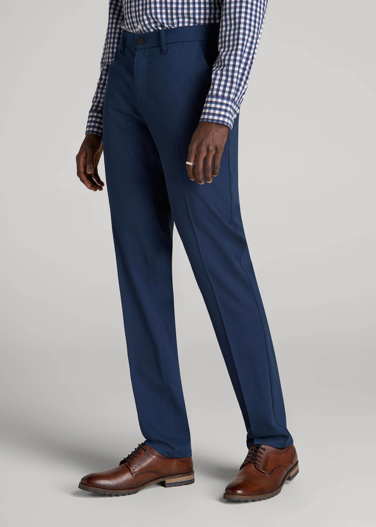 American Tall Online Shop | TAPERED-FIT Stretch Dress Pants for Tall Men in Marine Navy