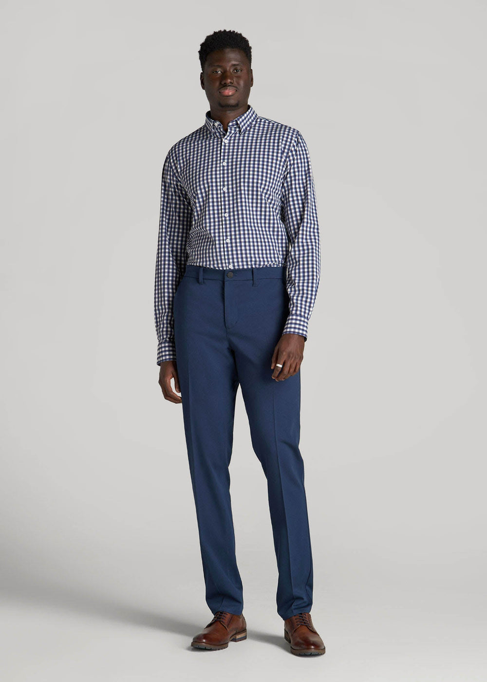 American Tall Online Shop | TAPERED-FIT Stretch Dress Pants for Tall Men in Marine Navy