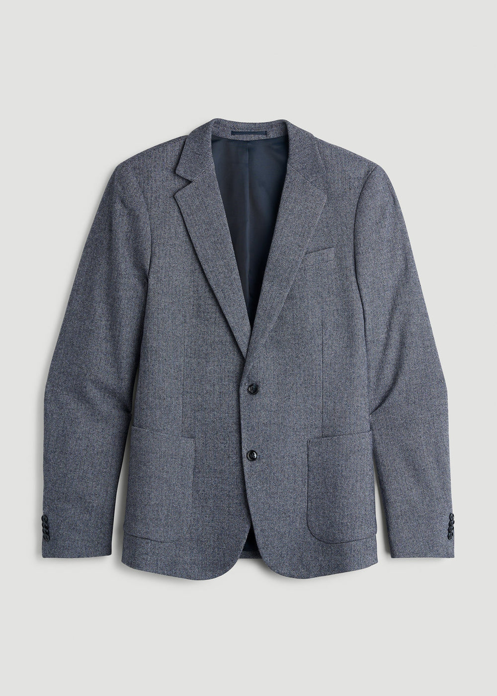 American Tall Discount | Wool Blend Blazer for Tall Men in Navy Herringbone