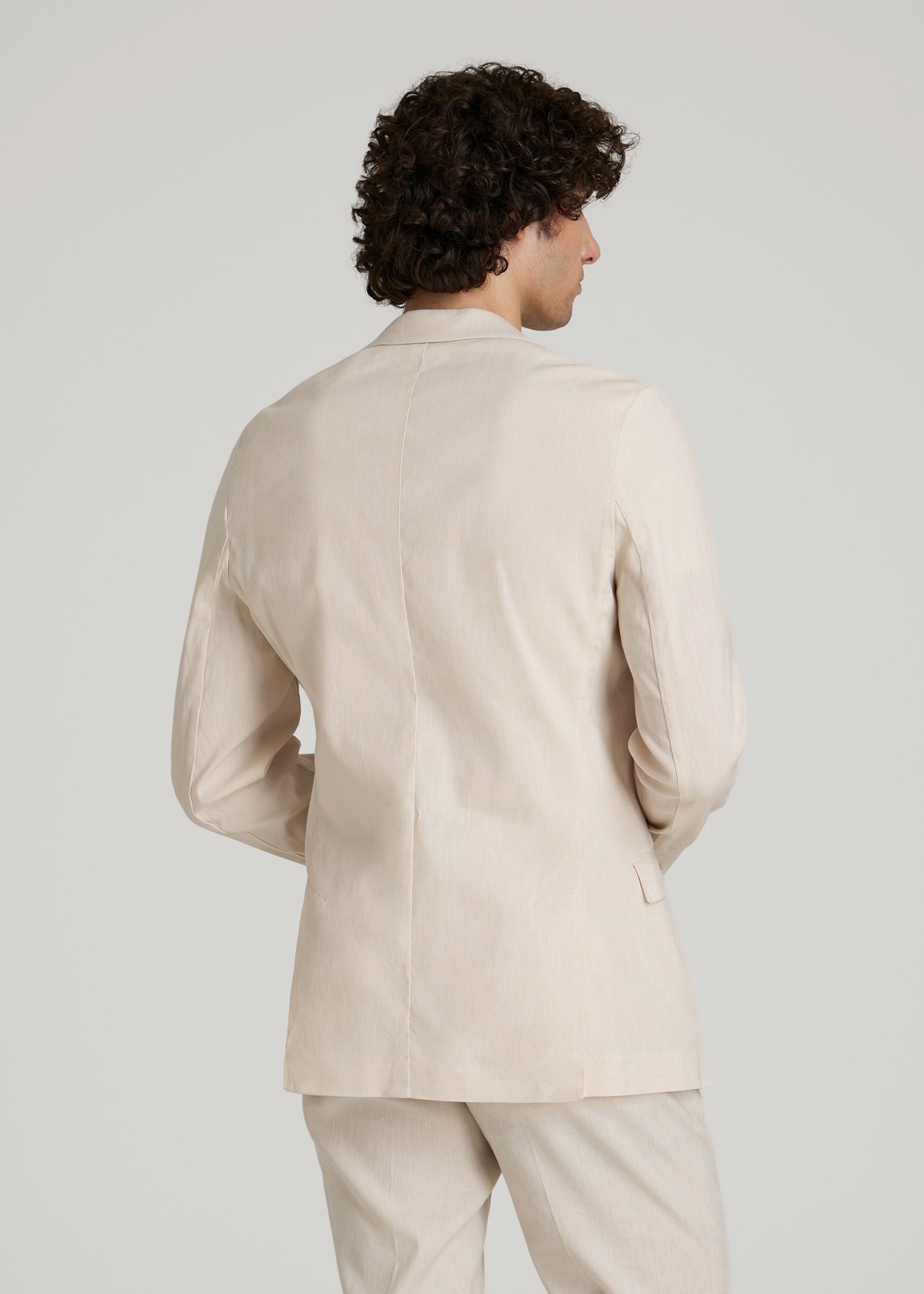 American Tall Online | Stretch Linen Blazer for Tall Men in Light Beige Linen