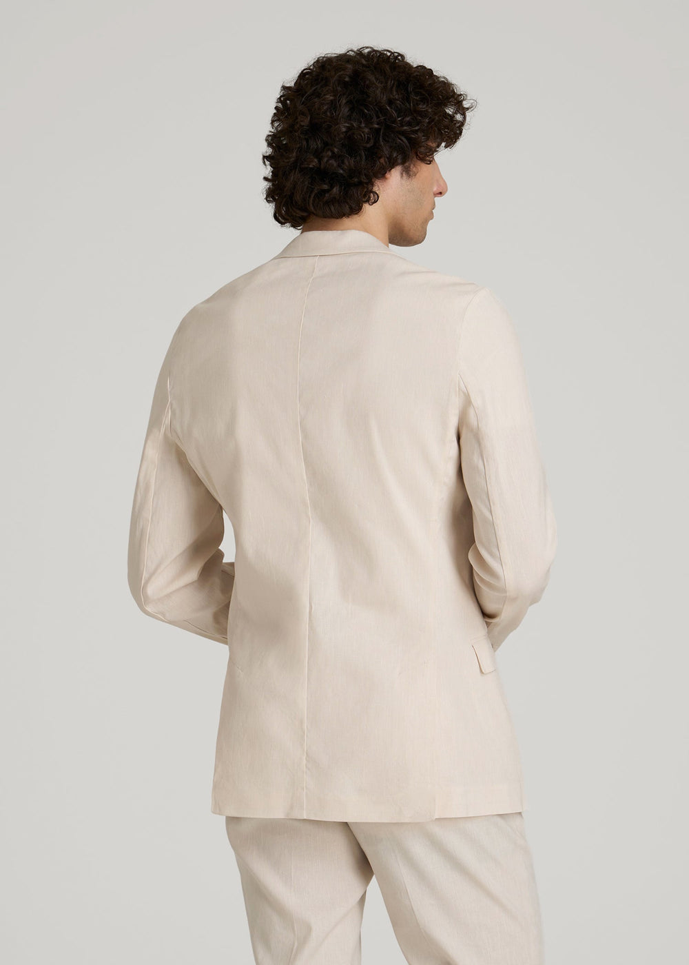 American Tall Online | Stretch Linen Blazer for Tall Men in Light Beige Linen