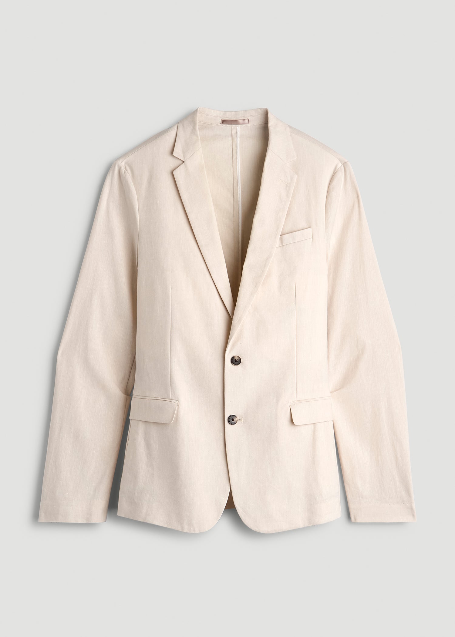 American Tall Online | Stretch Linen Blazer for Tall Men in Light Beige Linen