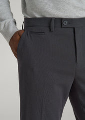 American Tall For Sale | Textured Garment Washed Stretch Cotton Suit Pants for Tall Men in Iron Grey
