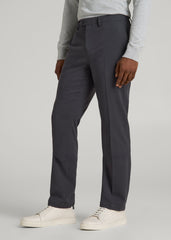 American Tall For Sale | Textured Garment Washed Stretch Cotton Suit Pants for Tall Men in Iron Grey