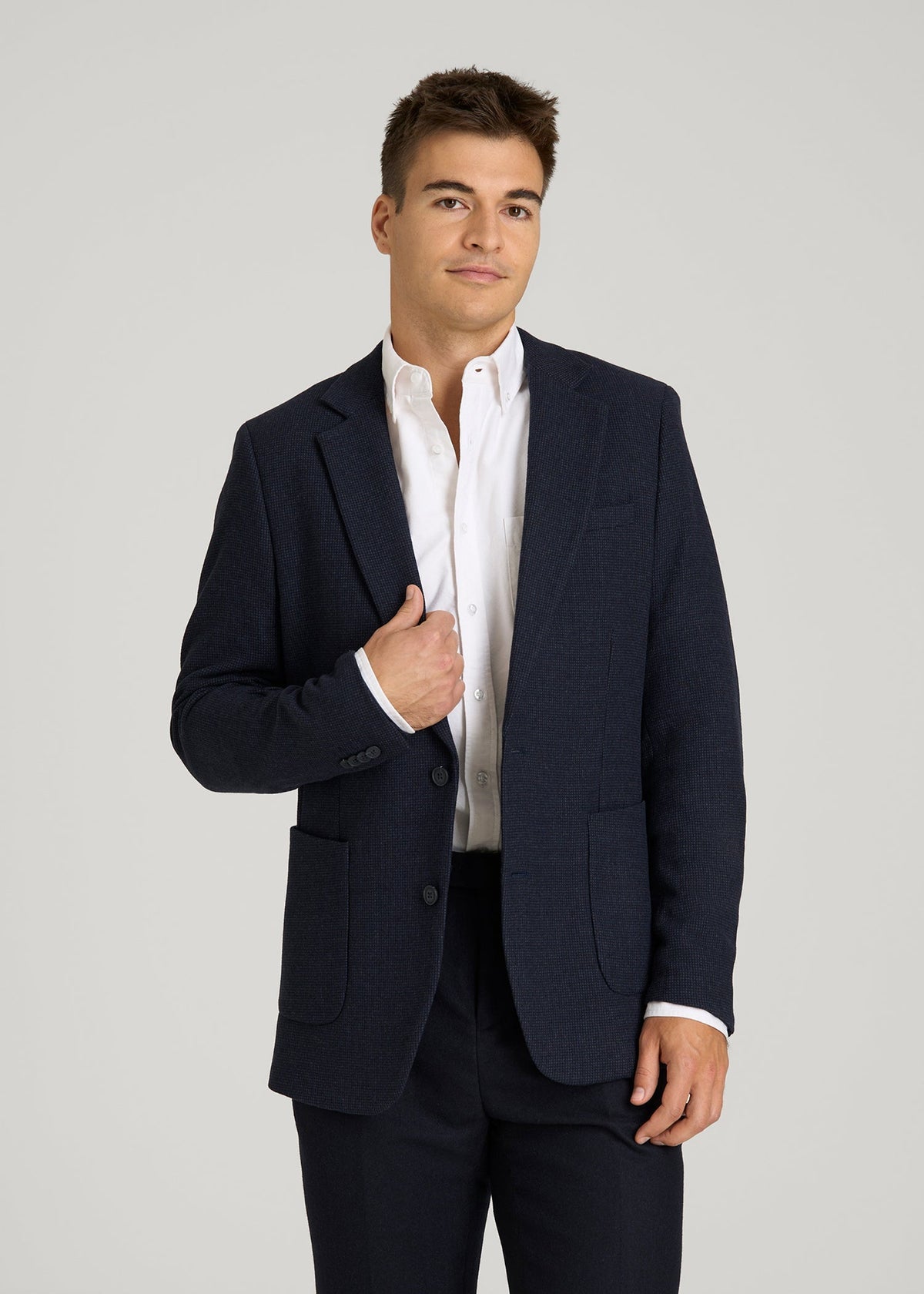 American Tall Online Shop | Wool Blend Blazer for Tall Men in Blue Birdseye