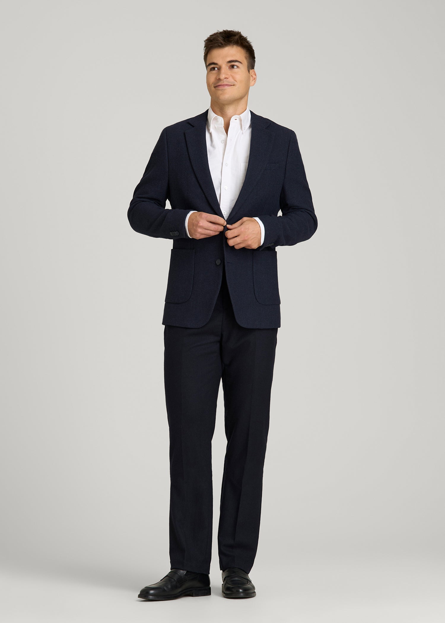American Tall Online Shop | Wool Blend Blazer for Tall Men in Blue Birdseye