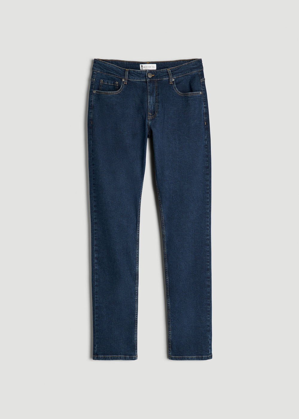 American Tall Discount | A.T. Basics Men's Carman Tapered fit Jeans for Tall Men in Charged Blue