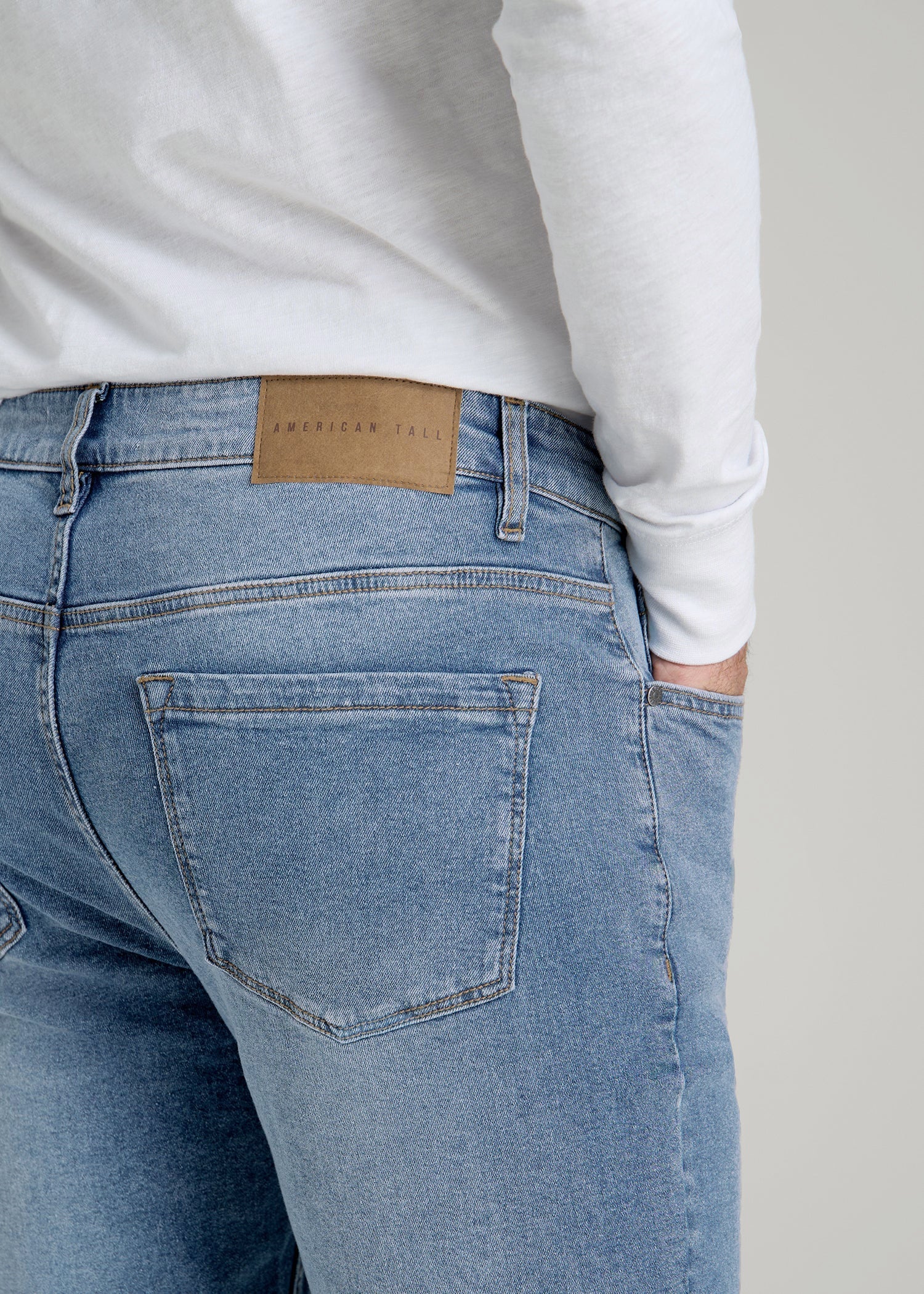 American Tall Sale | A.T. Basics Men's Carman Tapered fit Jeans for Tall Men in Tufts Blue