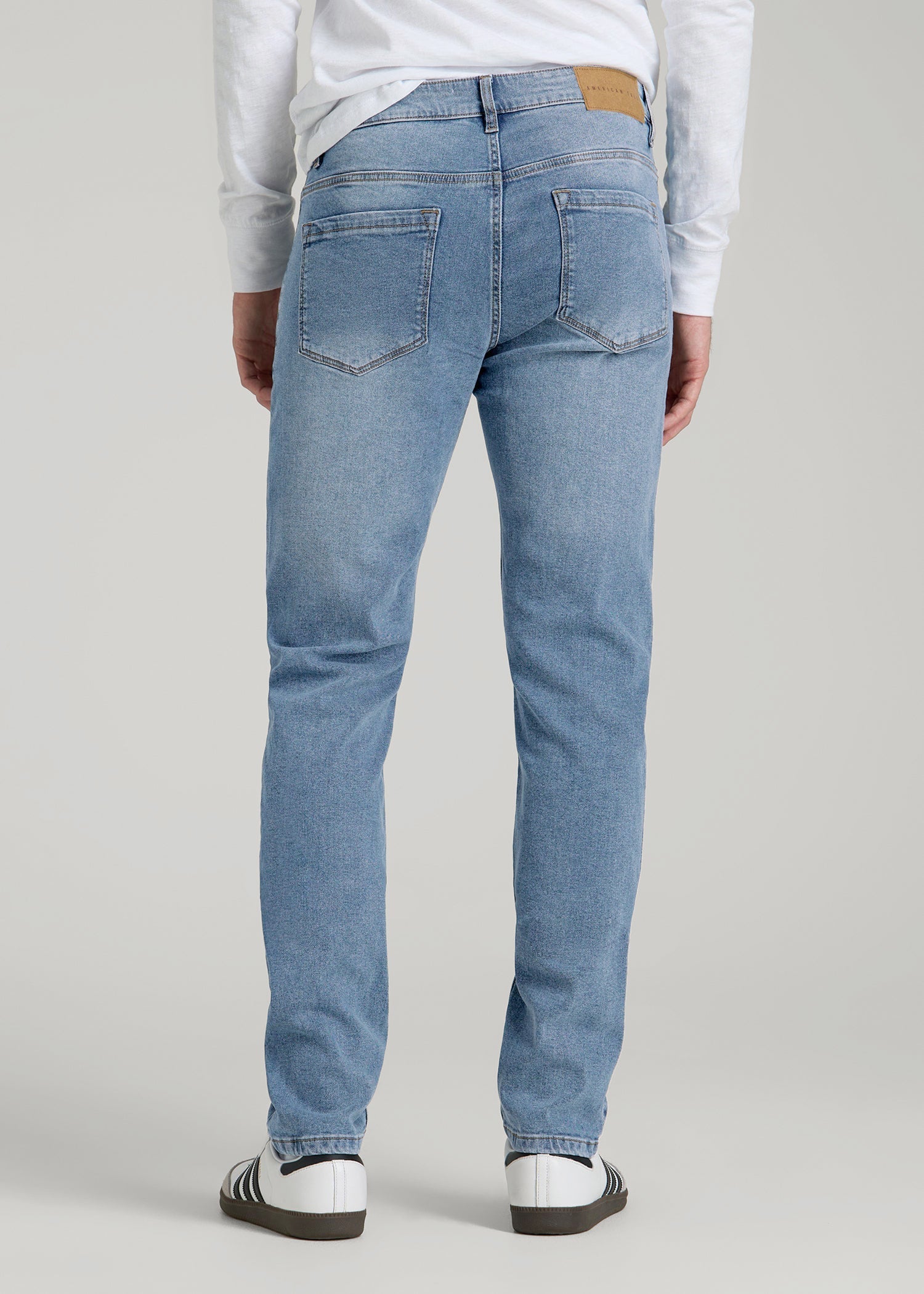 American Tall Sale | A.T. Basics Men's Carman Tapered fit Jeans for Tall Men in Tufts Blue