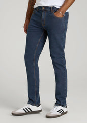 American Tall Discount | A.T. Basics Men's Dylan Slim Fit Jeans for Tall Men in Charged Blue