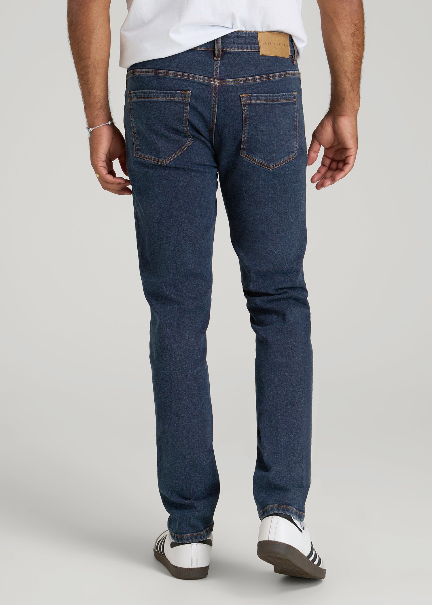 American Tall Discount | A.T. Basics Men's Dylan Slim Fit Jeans for Tall Men in Charged Blue