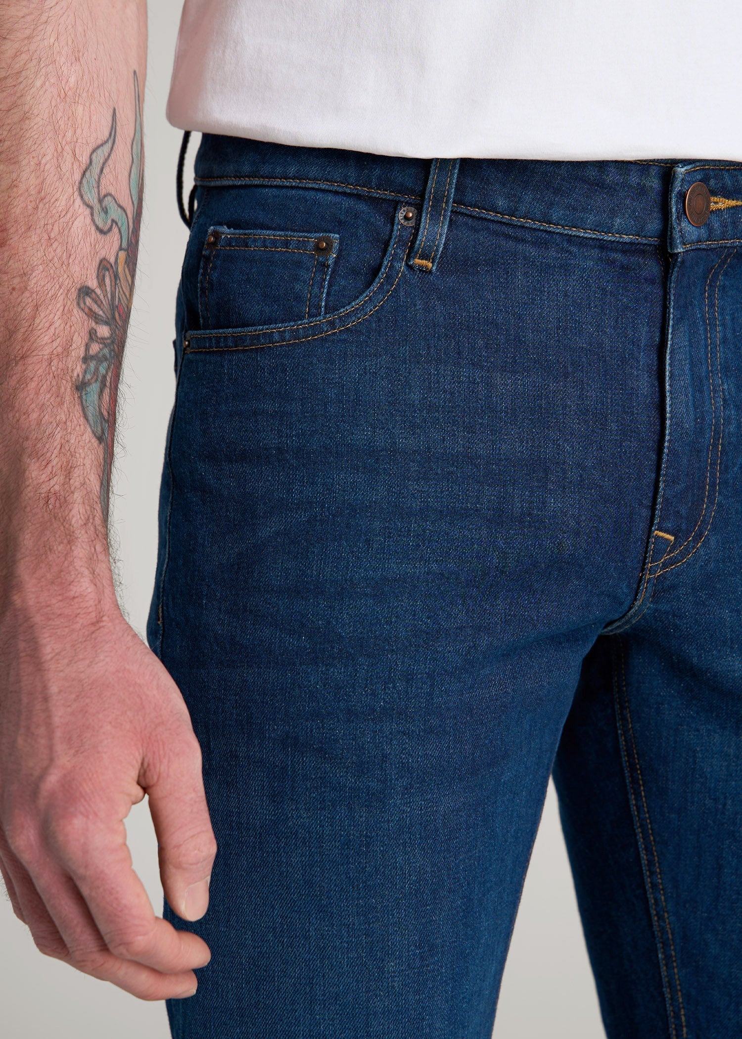 American Tall For Sale | Americana Collection Carman Tapered Fit Jeans For Tall Men in Crown Blue