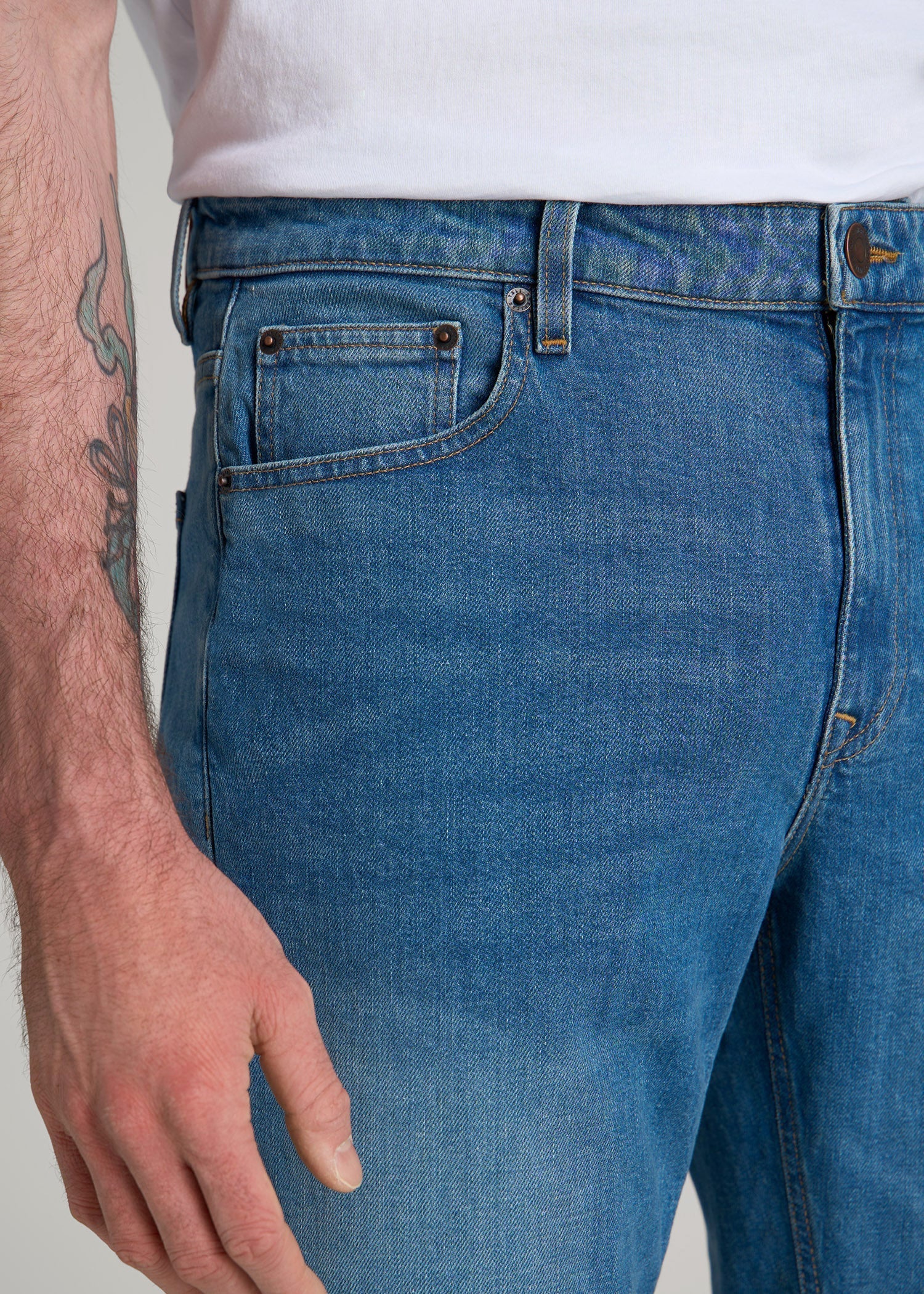 American Tall Discount | Americana Collection J1 Straight Fit Jeans For Tall Men in Sail Blue