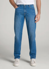 American Tall Online | Milo RELAXED TAPERED FIT Jeans for Tall Men in Classic Mid Blue