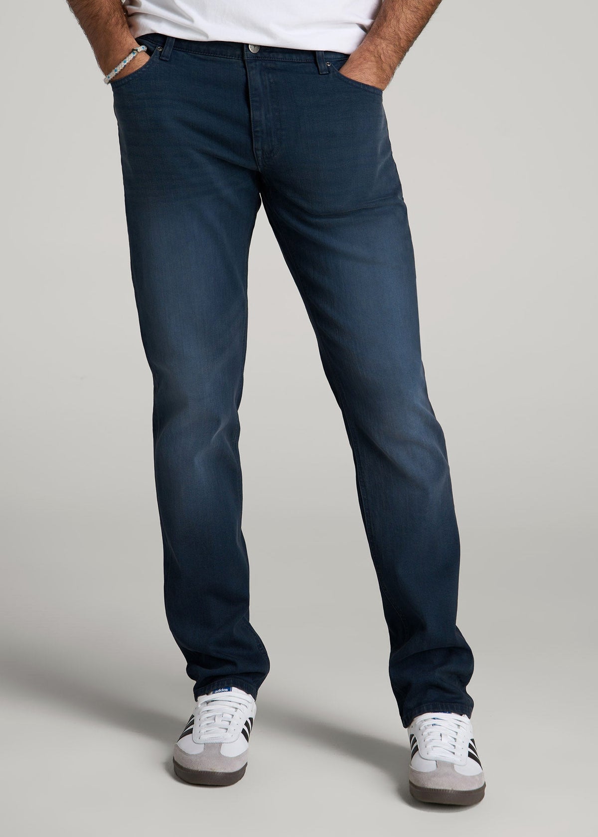 American Tall Sale | Carman TAPERED Jeans for Tall Men in Faded Blue Black