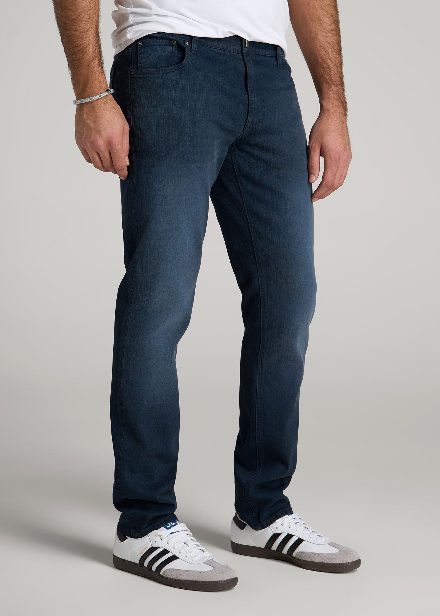 American Tall Sale | Carman TAPERED Jeans for Tall Men in Faded Blue Black