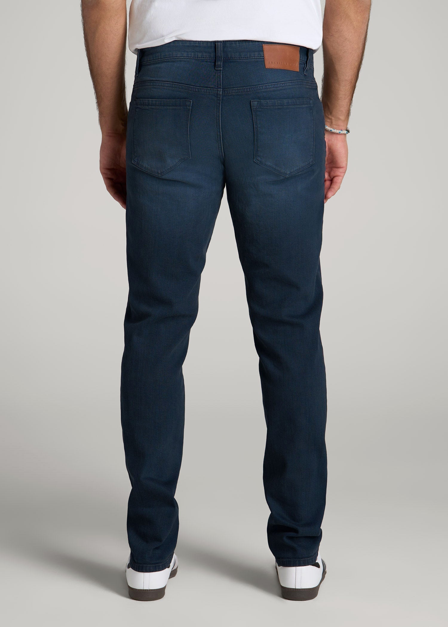 American Tall Sale | Carman TAPERED Jeans for Tall Men in Faded Blue Black