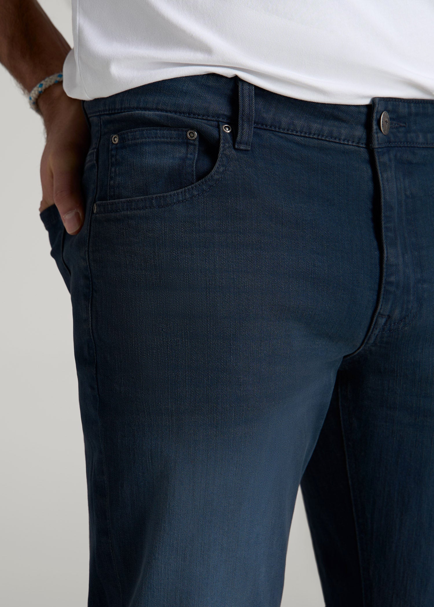 American Tall Sale | Carman TAPERED Jeans for Tall Men in Faded Blue Black