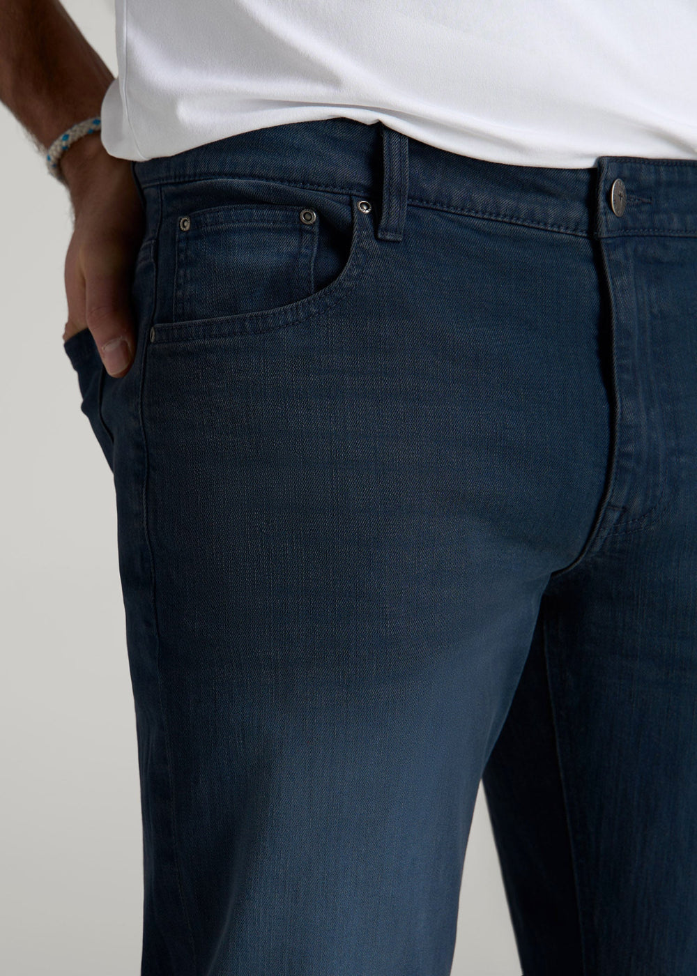 American Tall Sale | Carman TAPERED Jeans for Tall Men in Faded Blue Black