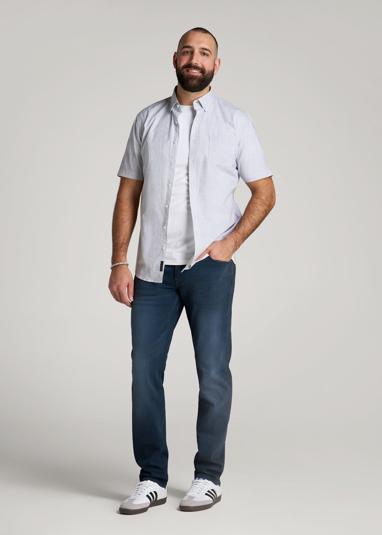 American Tall Sale | Carman TAPERED Jeans for Tall Men in Faded Blue Black