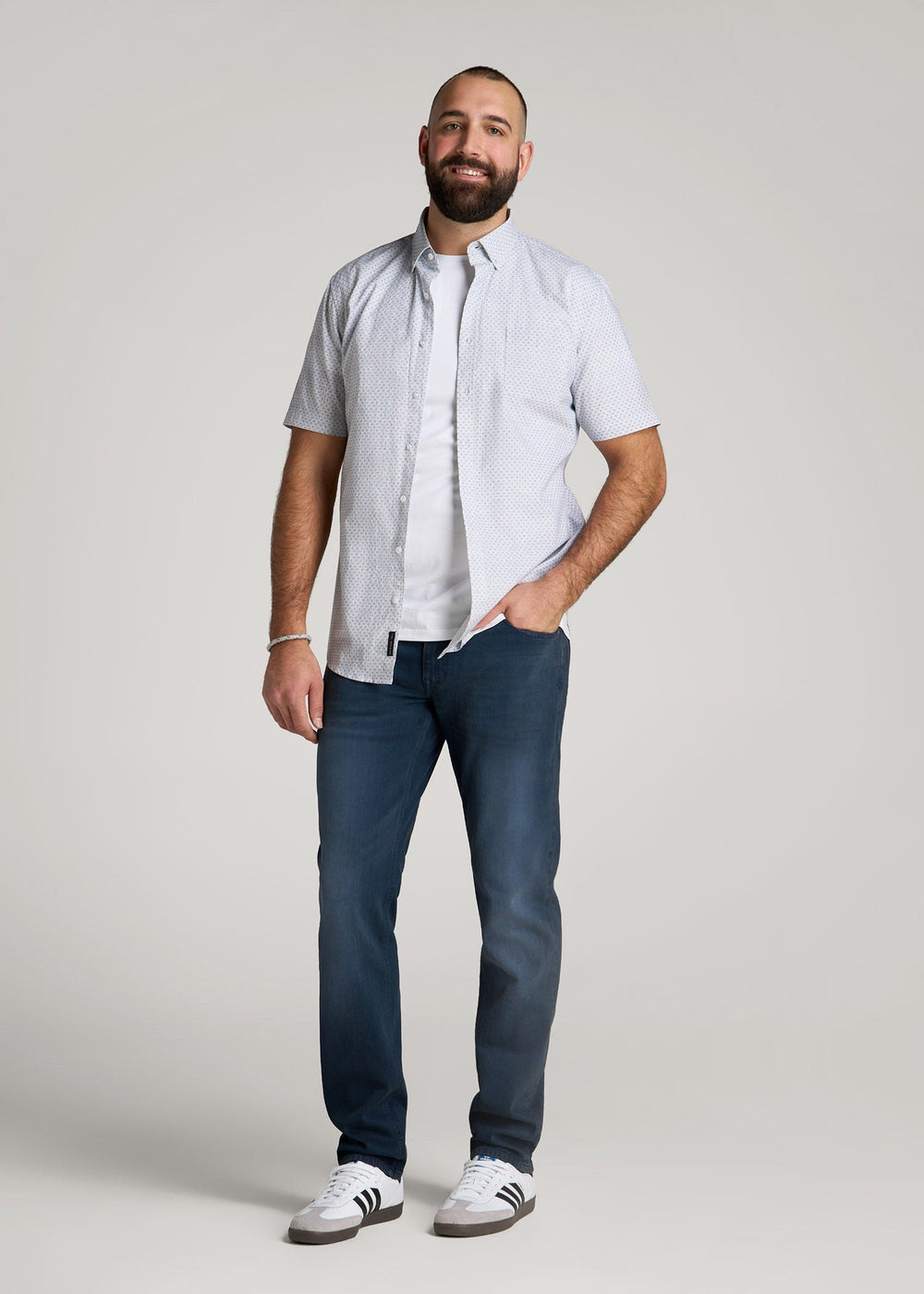 American Tall Sale | Carman TAPERED Jeans for Tall Men in Faded Blue Black