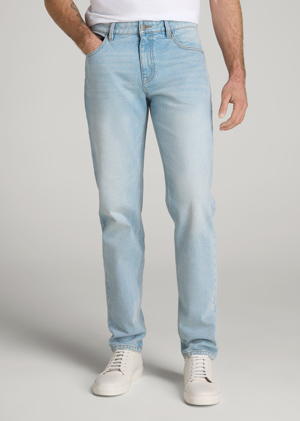 American Tall Outlet | Milo RELAXED TAPERED FIT Jeans for Tall Men in Salt Lake Wash