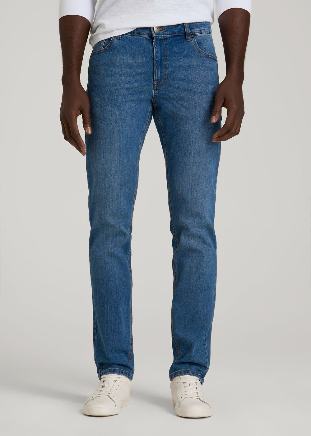 American Tall For Sale | Carman TAPERED Jeans for Tall Men in Classic Mid Blue