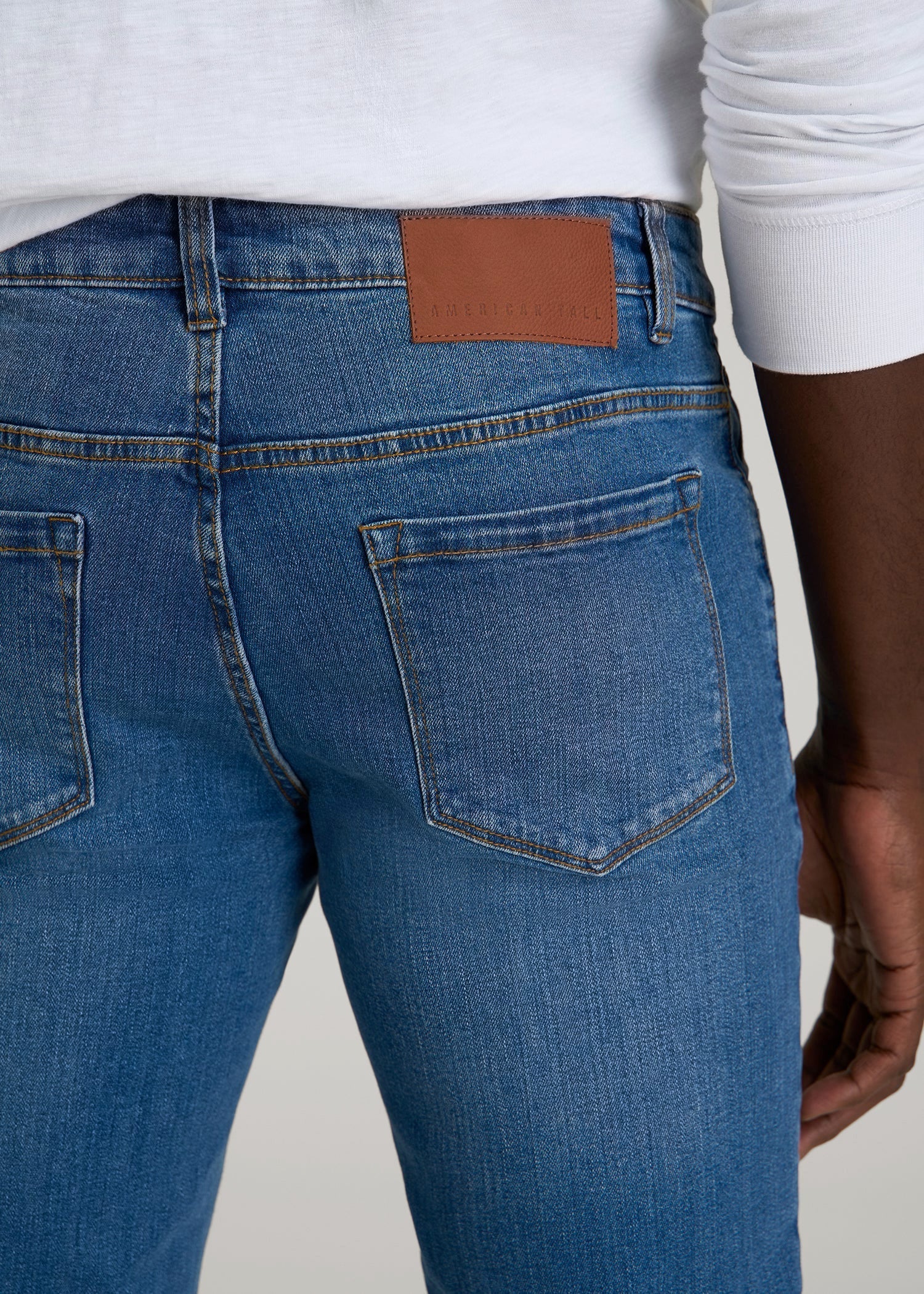American Tall For Sale | Carman TAPERED Jeans for Tall Men in Classic Mid Blue
