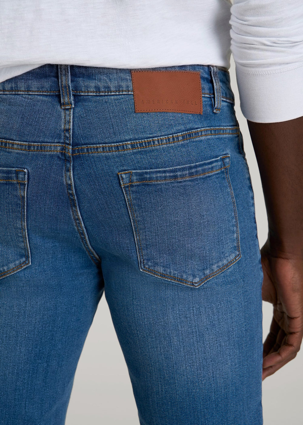 American Tall For Sale | Carman TAPERED Jeans for Tall Men in Classic Mid Blue