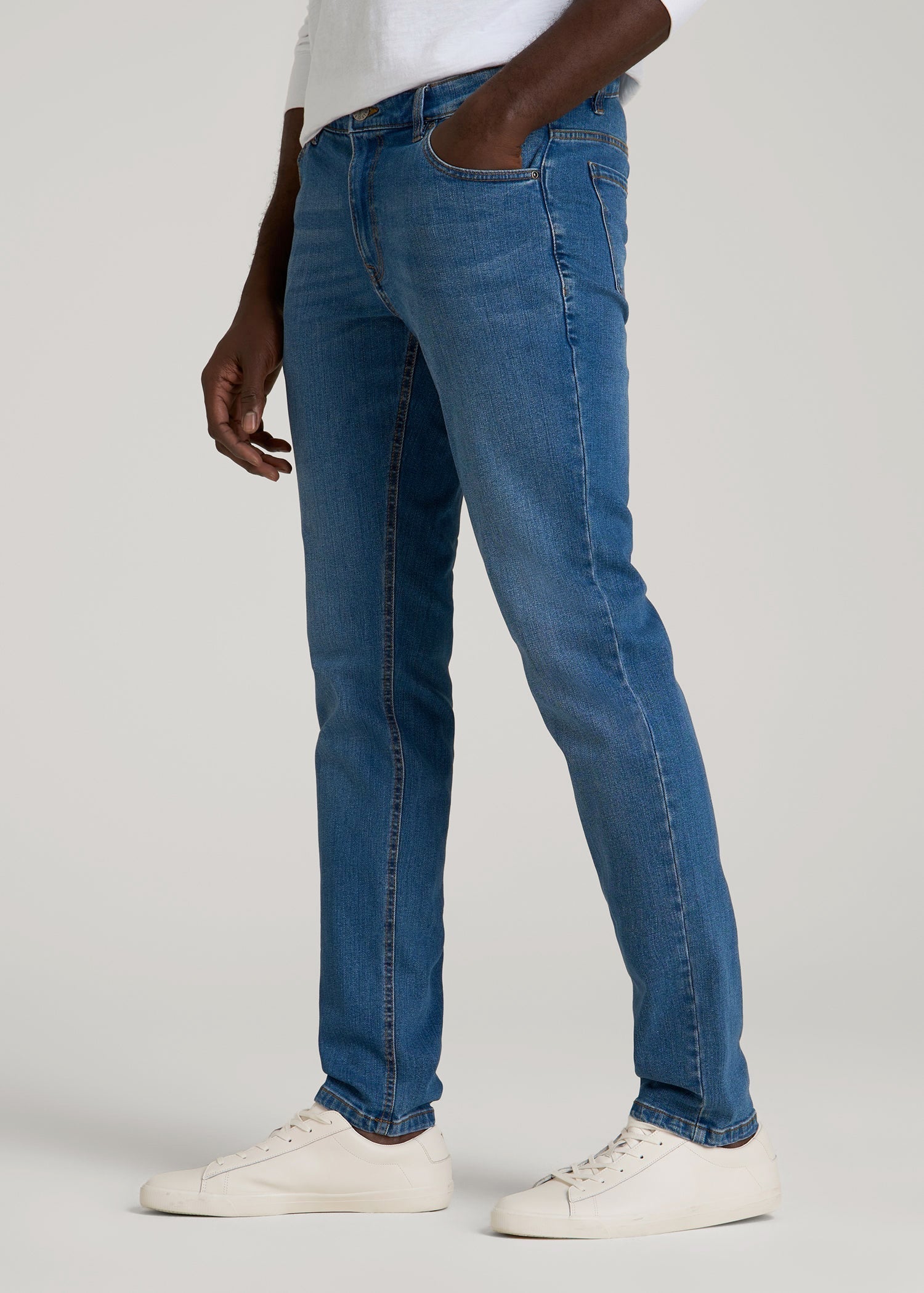 American Tall For Sale | Carman TAPERED Jeans for Tall Men in Classic Mid Blue