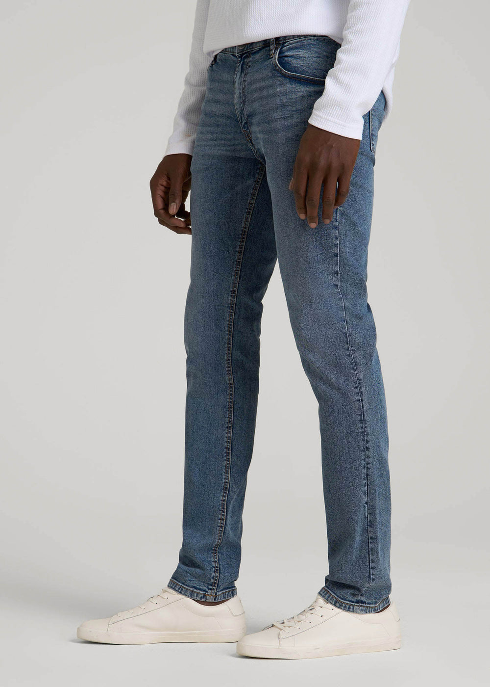 American Tall Discount | Carman TAPERED Jeans for Tall Men in Vintage Faded Blue
