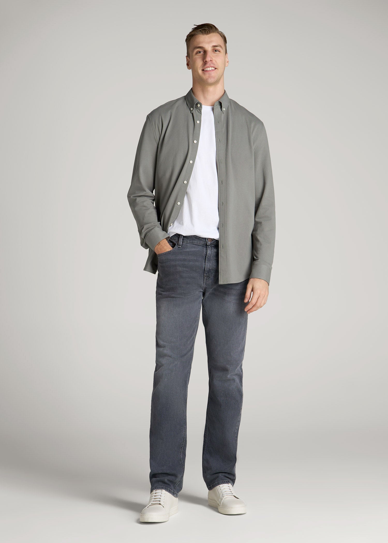 American Tall For Sale | Americana Collection J1 Straight Fit Jeans For Tall Men in Wolf Grey
