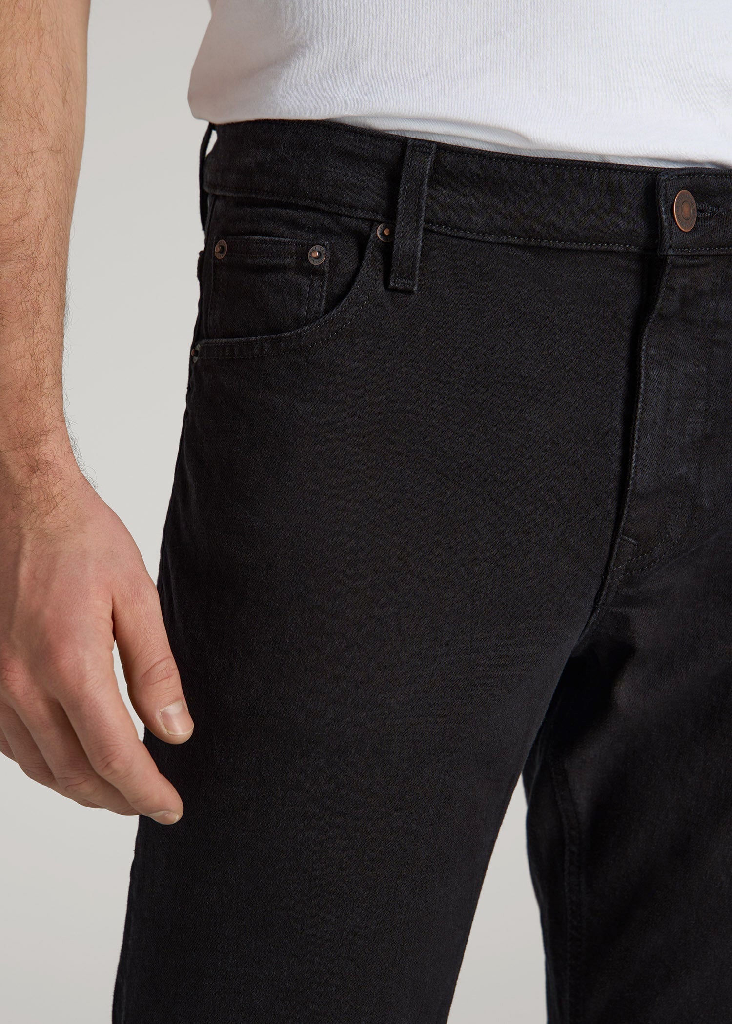 American Tall Online Shop | Americana Collection Carman Tapered Fit Jeans For Tall Men in Lark Black