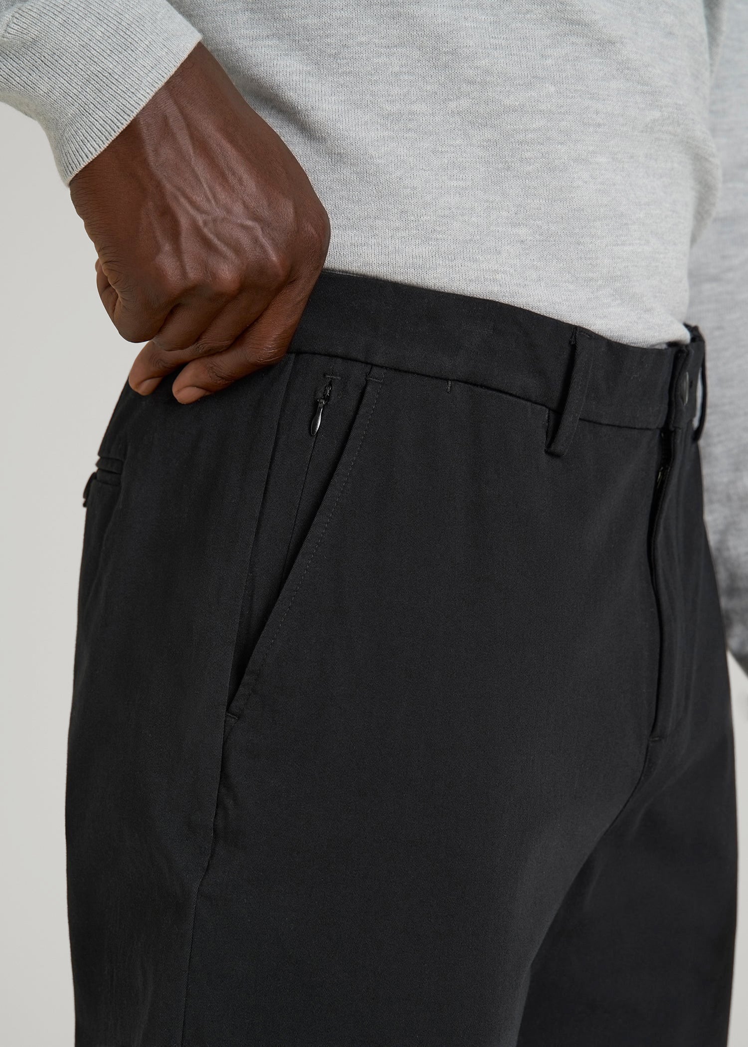 American Tall Discount | 4 Way Stretch Commuter RELAXED Chino Pants for Tall Men in Black