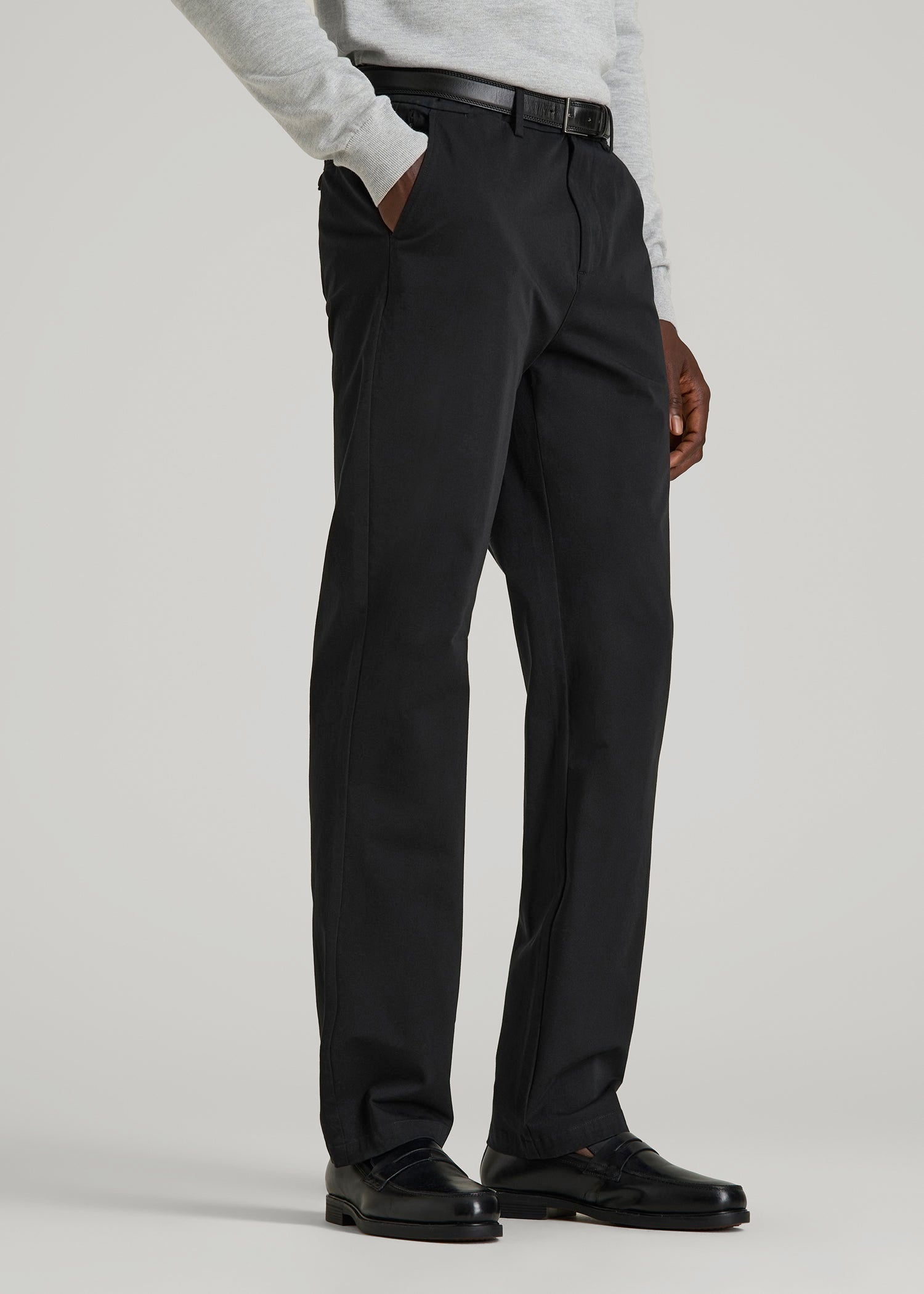 American Tall Discount | 4 Way Stretch Commuter RELAXED Chino Pants for Tall Men in Black