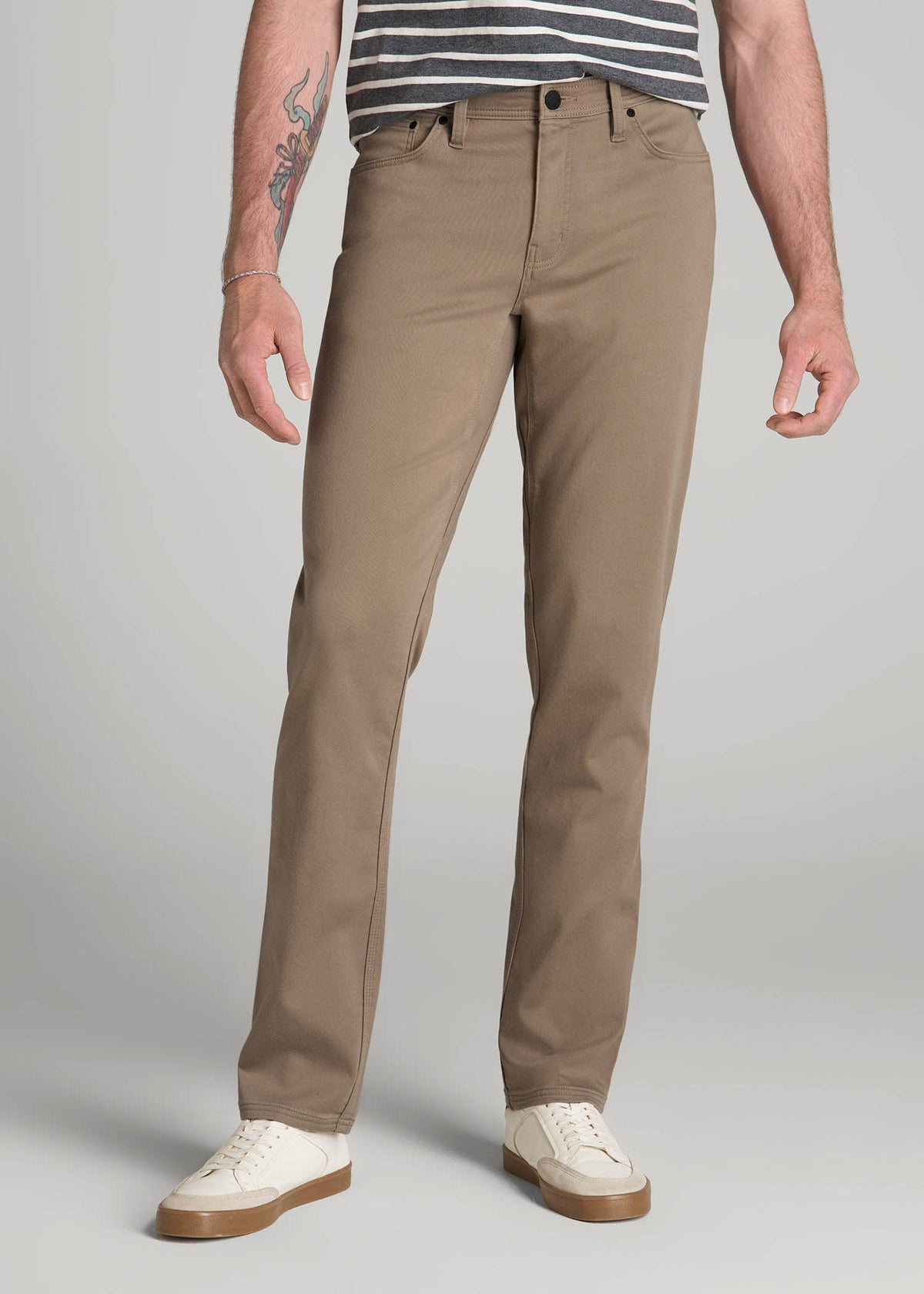 American Tall Sale | Everyday Comfort 5-Pocket TAPERED-FIT Pant for Tall Men in Dark Sand
