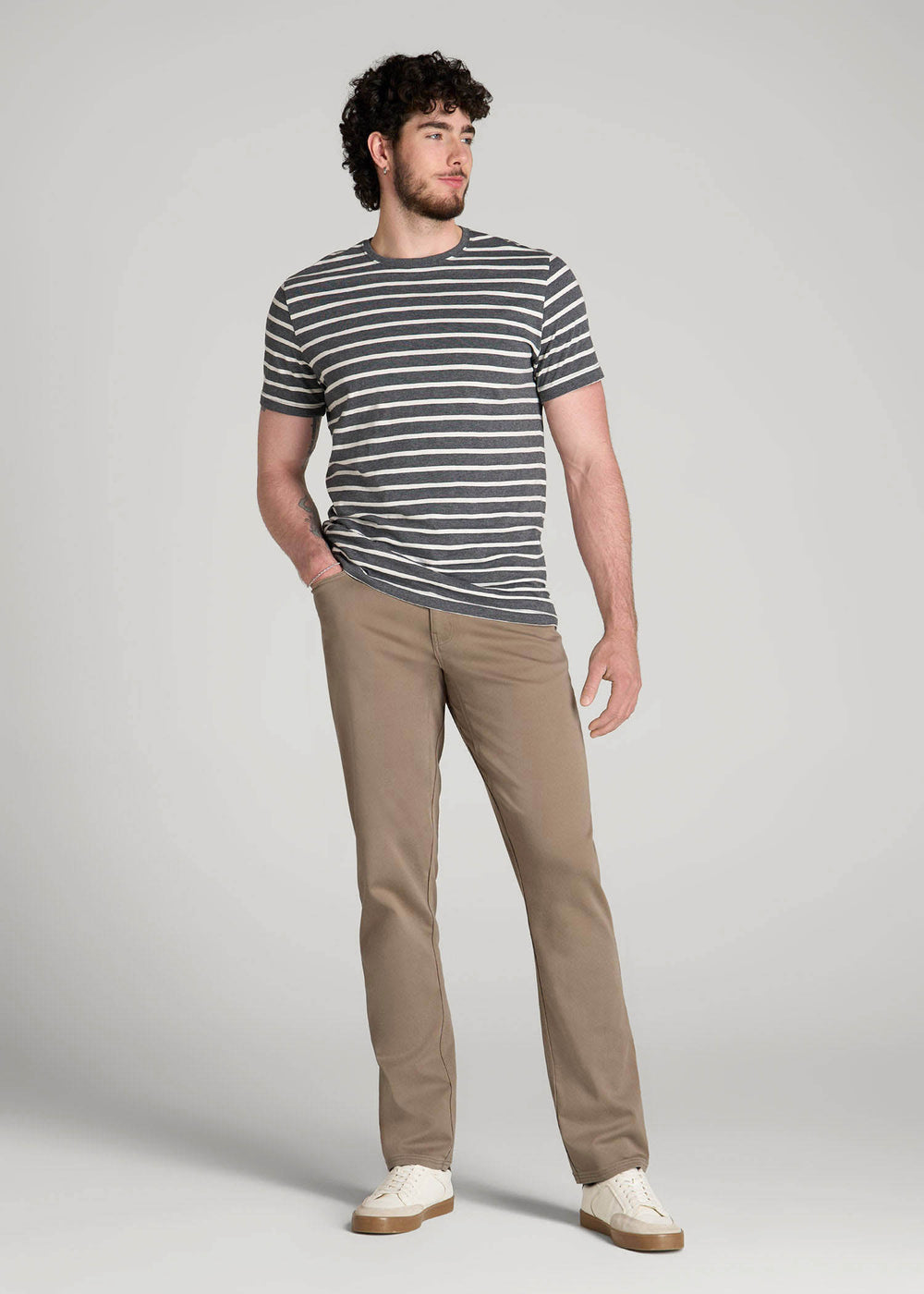 American Tall Sale | Everyday Comfort 5-Pocket TAPERED-FIT Pant for Tall Men in Dark Sand