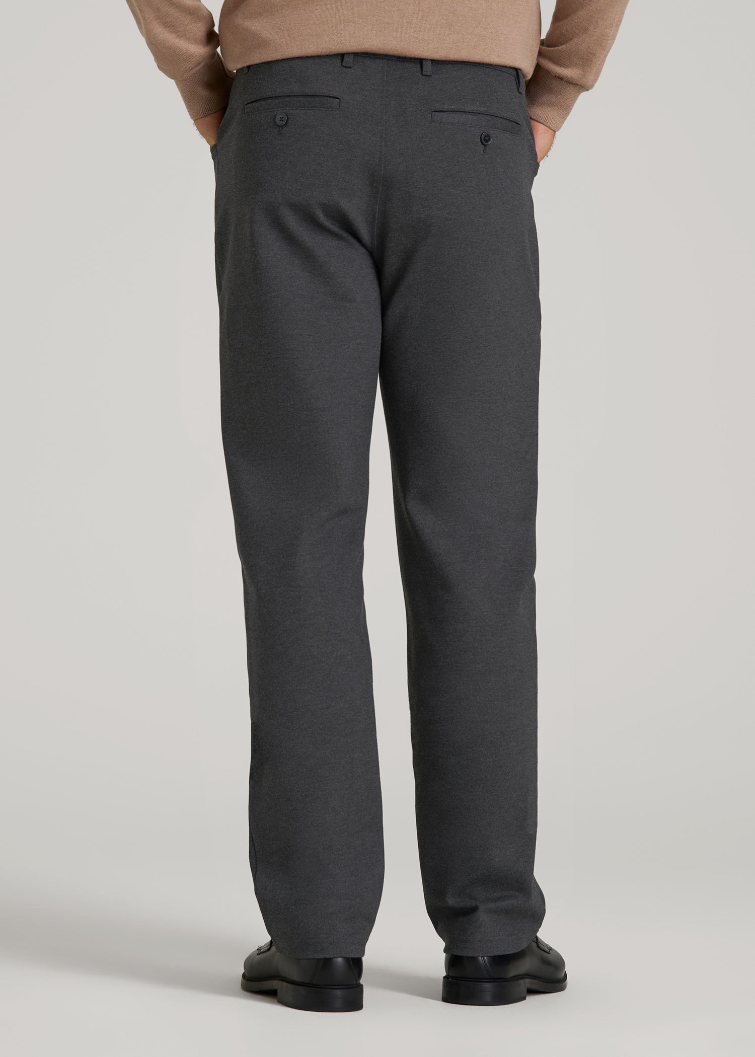 American Tall Outlet | Soft Flex Ponte Pants for Tall Men in Dark Charcoal Heather