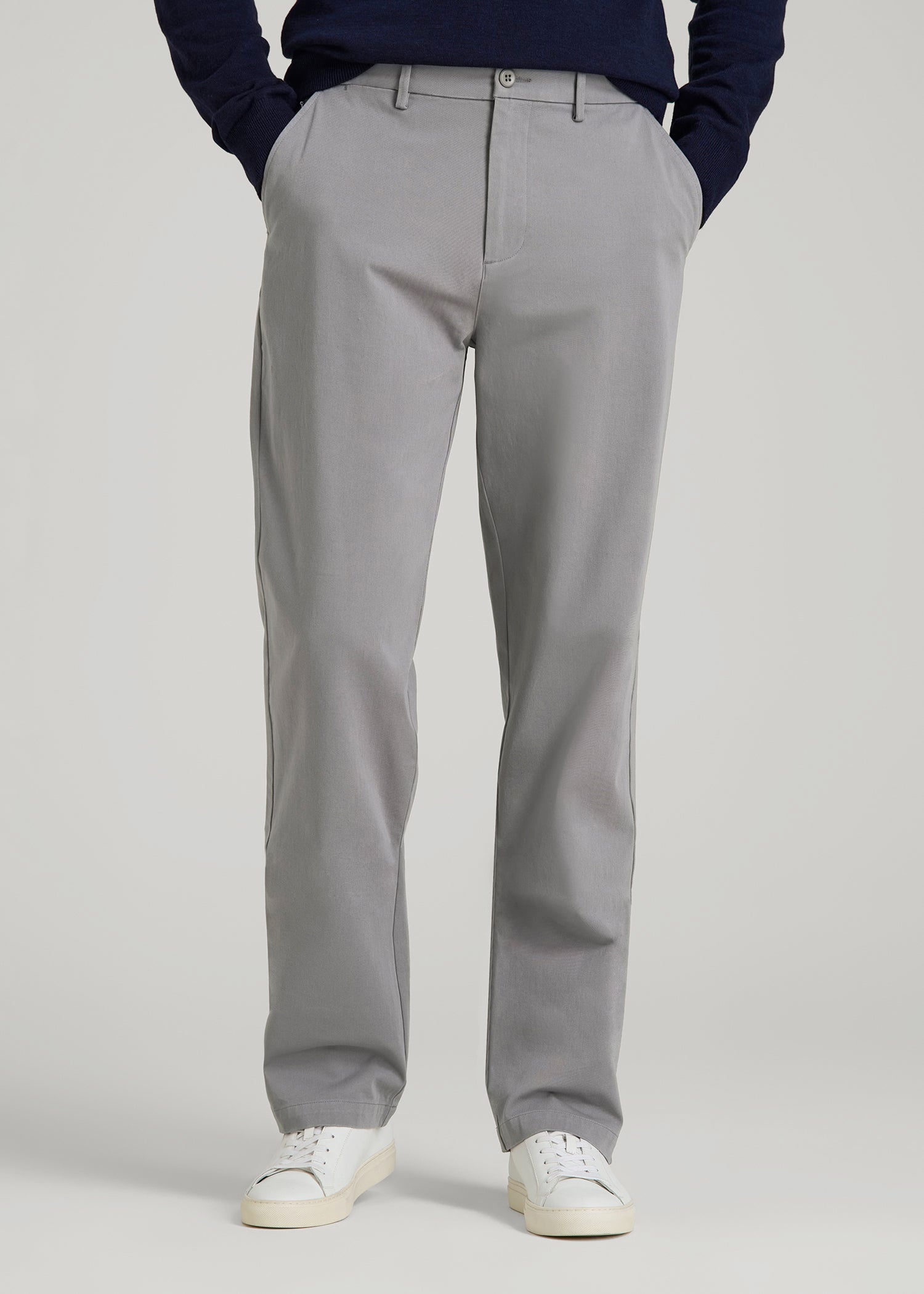 American Tall For Sale | 4-Way Stretch Commuter Straight Chino Pants for Tall Men in Pebble Grey