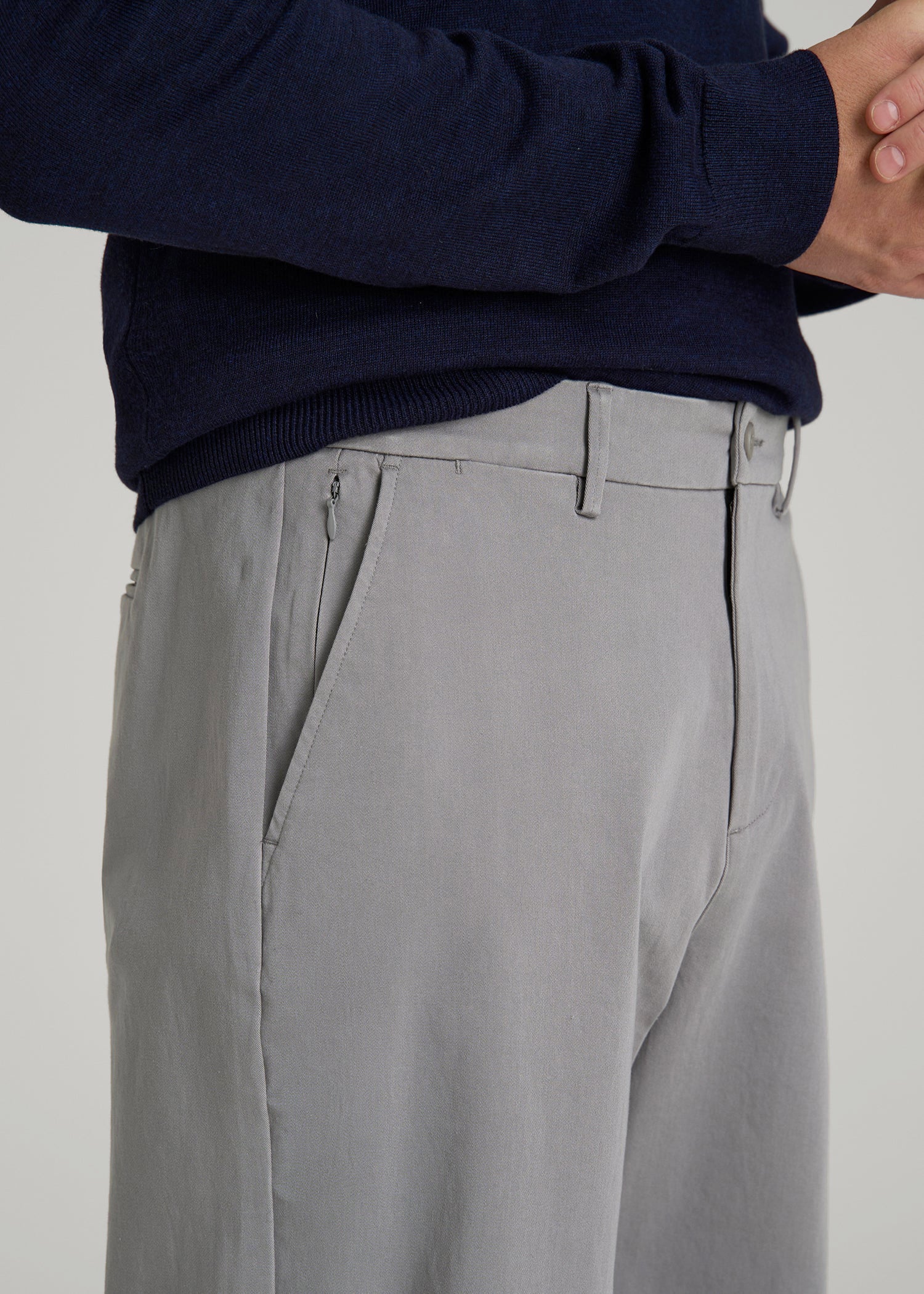 American Tall For Sale | 4-Way Stretch Commuter Straight Chino Pants for Tall Men in Pebble Grey