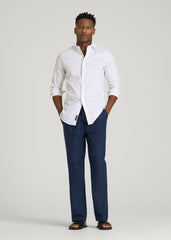 American Tall Online Shop | Stretch Cotton Linen Blend Pull-On Pants for Tall Men in Navy Blue