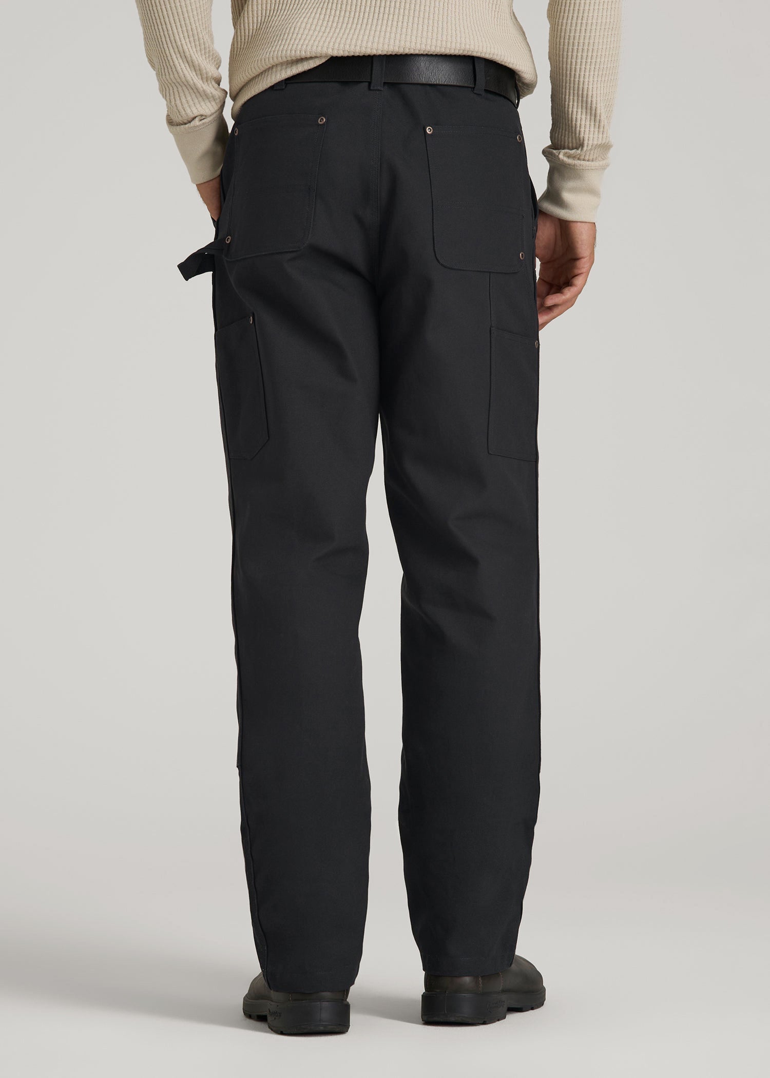 American Tall Discount | LJ&S Double Front Utility Work Pants for Tall Men in Black