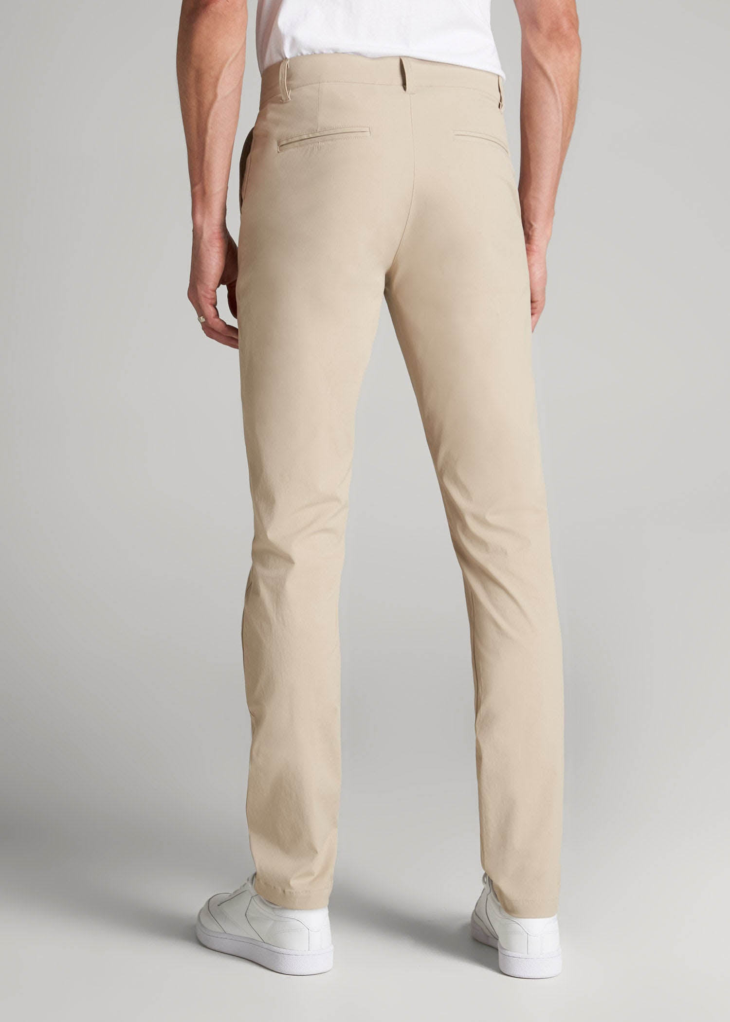 American Tall Outlet | TAPERED FIT Traveler Chino Pants for Tall Men in Light Khaki