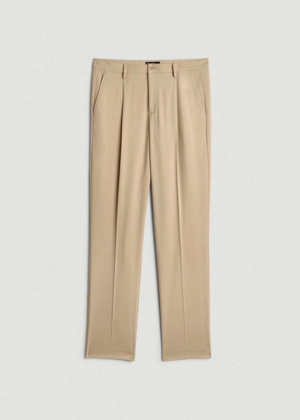 American Tall Online Shop | Relaxed Pleated Trousers for Tall Men in Light Khaki