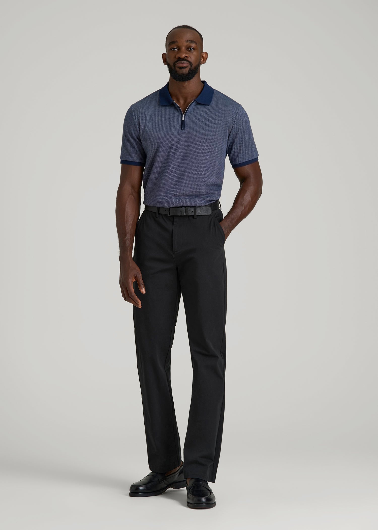 American Tall Discount | 4 Way Stretch Commuter STRAIGHT Leg Chino Pants for Tall Men in Black