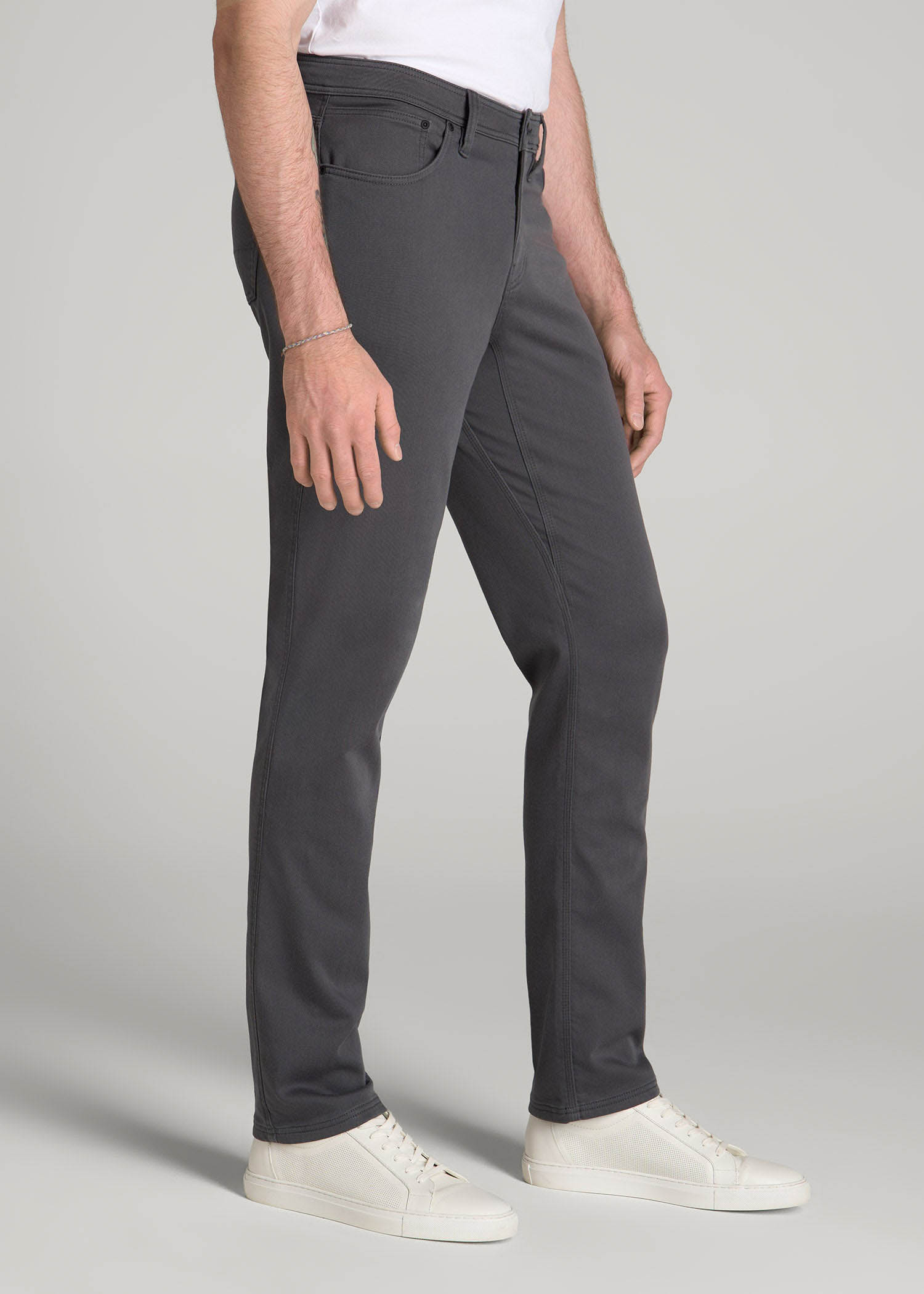 American Tall Sale | Everyday Comfort 5-Pocket TAPERED-FIT Pant for Tall Men in Iron Grey