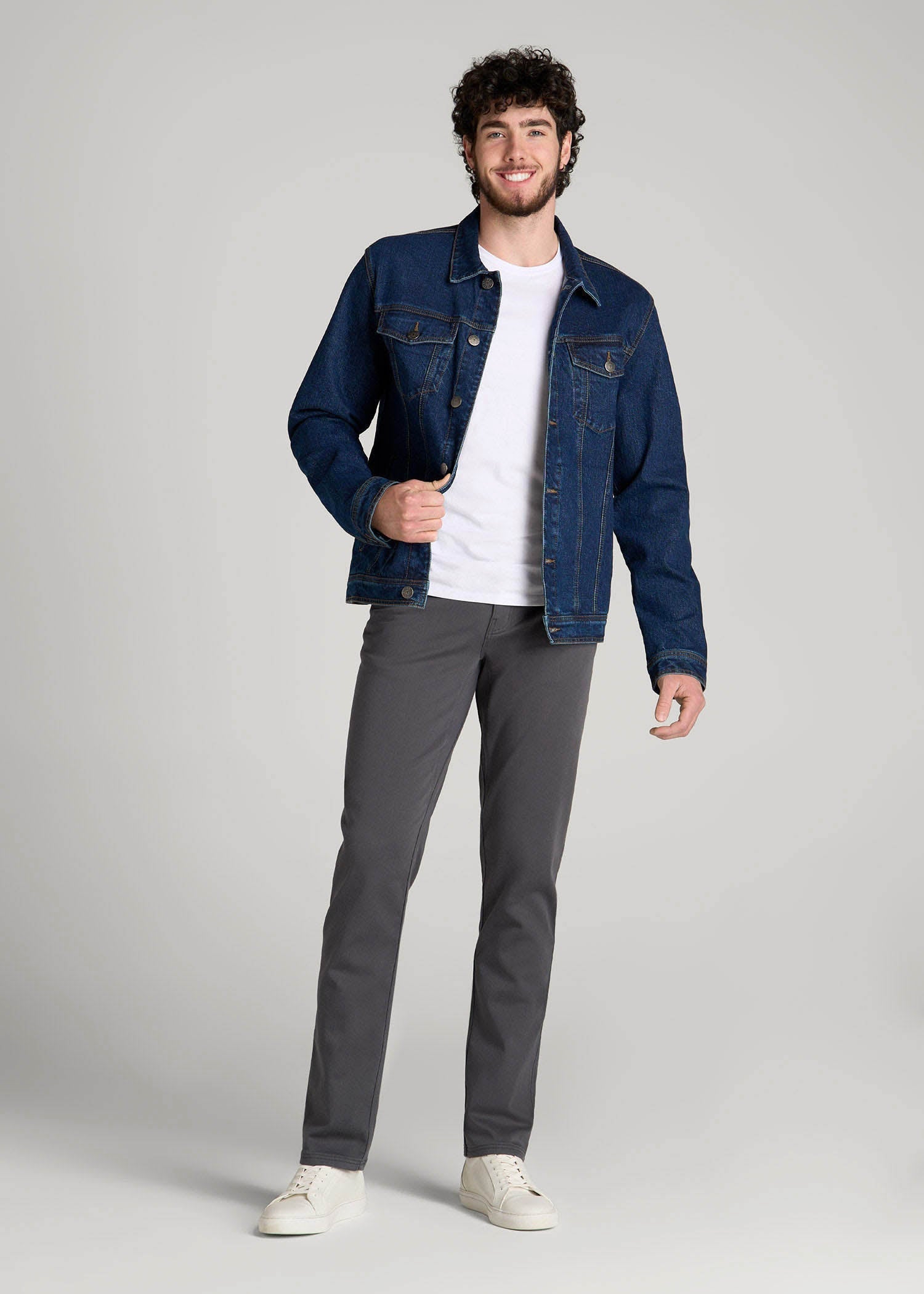 American Tall Sale | Everyday Comfort 5-Pocket TAPERED-FIT Pant for Tall Men in Iron Grey