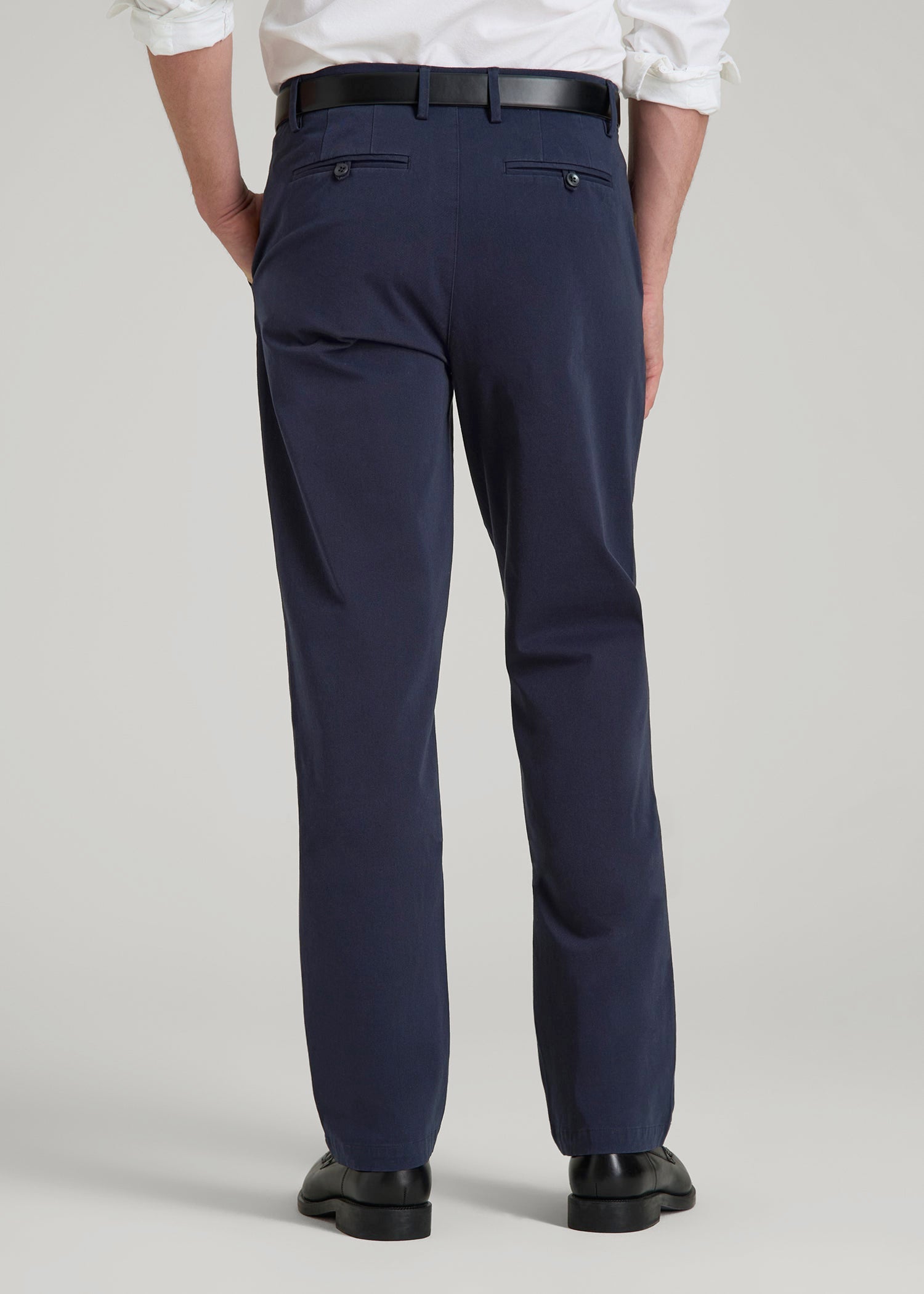 American Tall Outlet | 4-Way Stretch Commuter Tapered Chino Pants for Tall Men in Patriot Blue